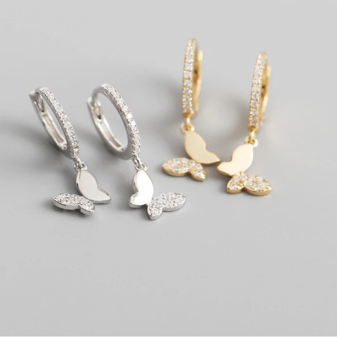 Butterfly Copper Hoop Earrings