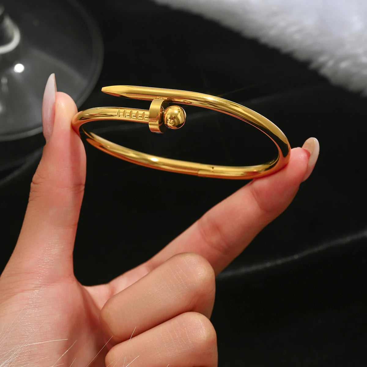 Gold-Tone Botanical Cuff Bracelet.