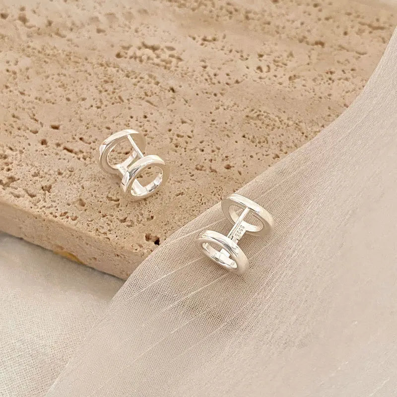 Geometric Copper Alloy Hoop Earrings