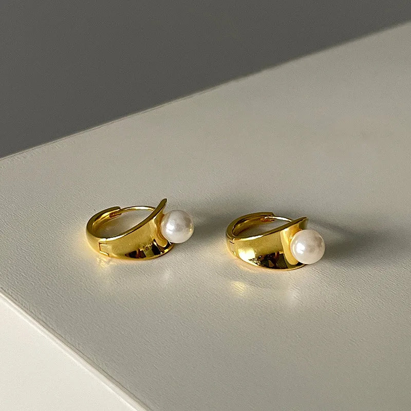 Geometric Copper Alloy Hoop Earrings