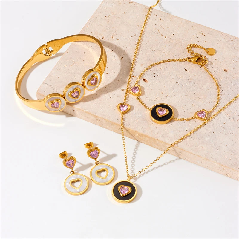 Heart Pink Zircon  For Women