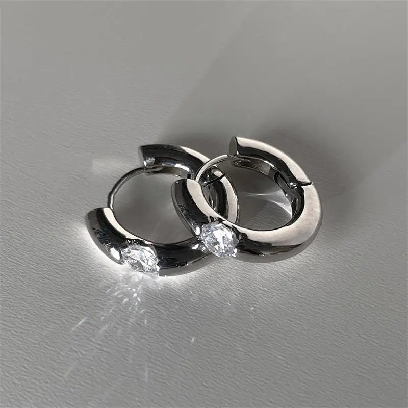 Geometric Copper Alloy Hoop Earrings