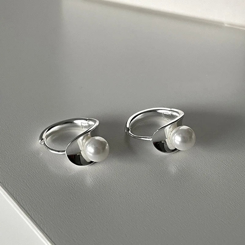 Geometric Copper Alloy Hoop Earrings