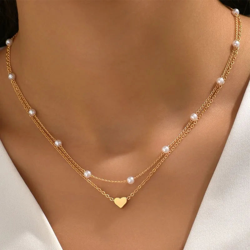 Golden Heart Pearl Set