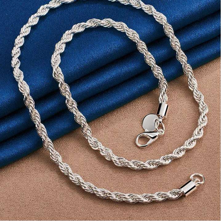 Silver Rope Chain Set
