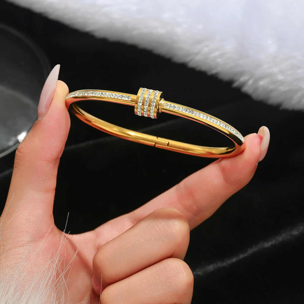 Gold-Tone Botanical Cuff Bracelet.