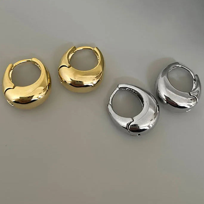 Geometric Copper Alloy Hoop Earrings