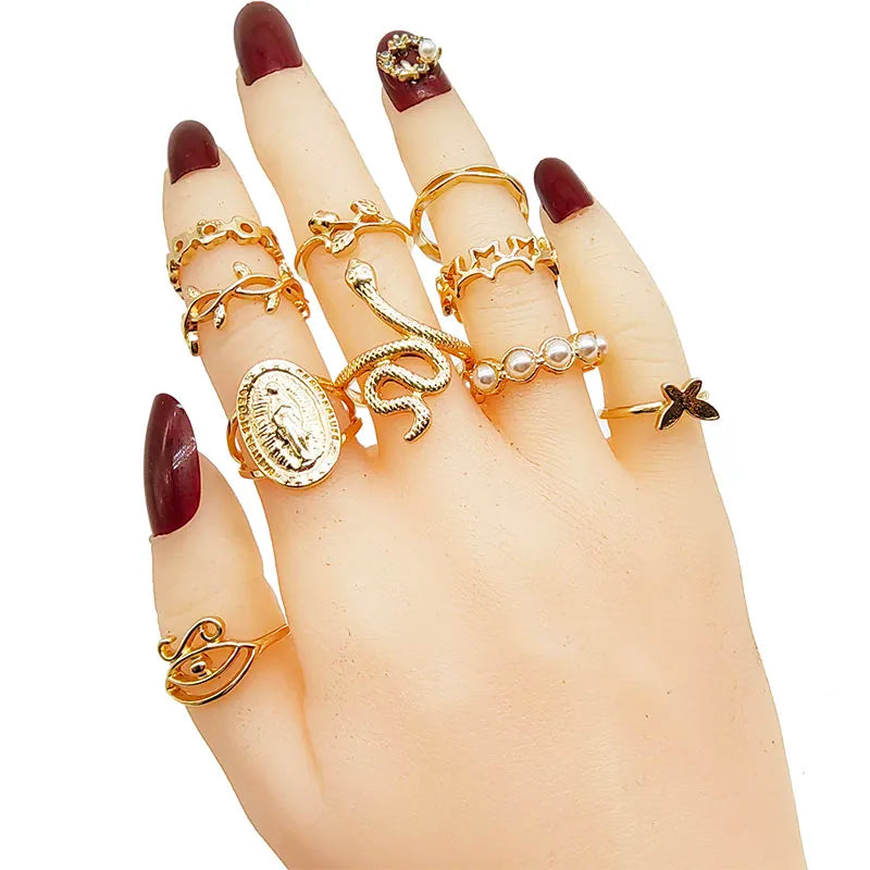 Gold Mixed Ring Set
