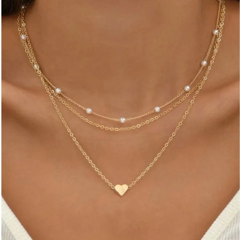Golden Heart Pearl Set